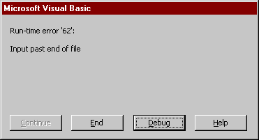 Input past end of file